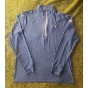 Straight Down Mens 1/4 Zip Pullover Medium Blue Stanwich Club Greenwich CT